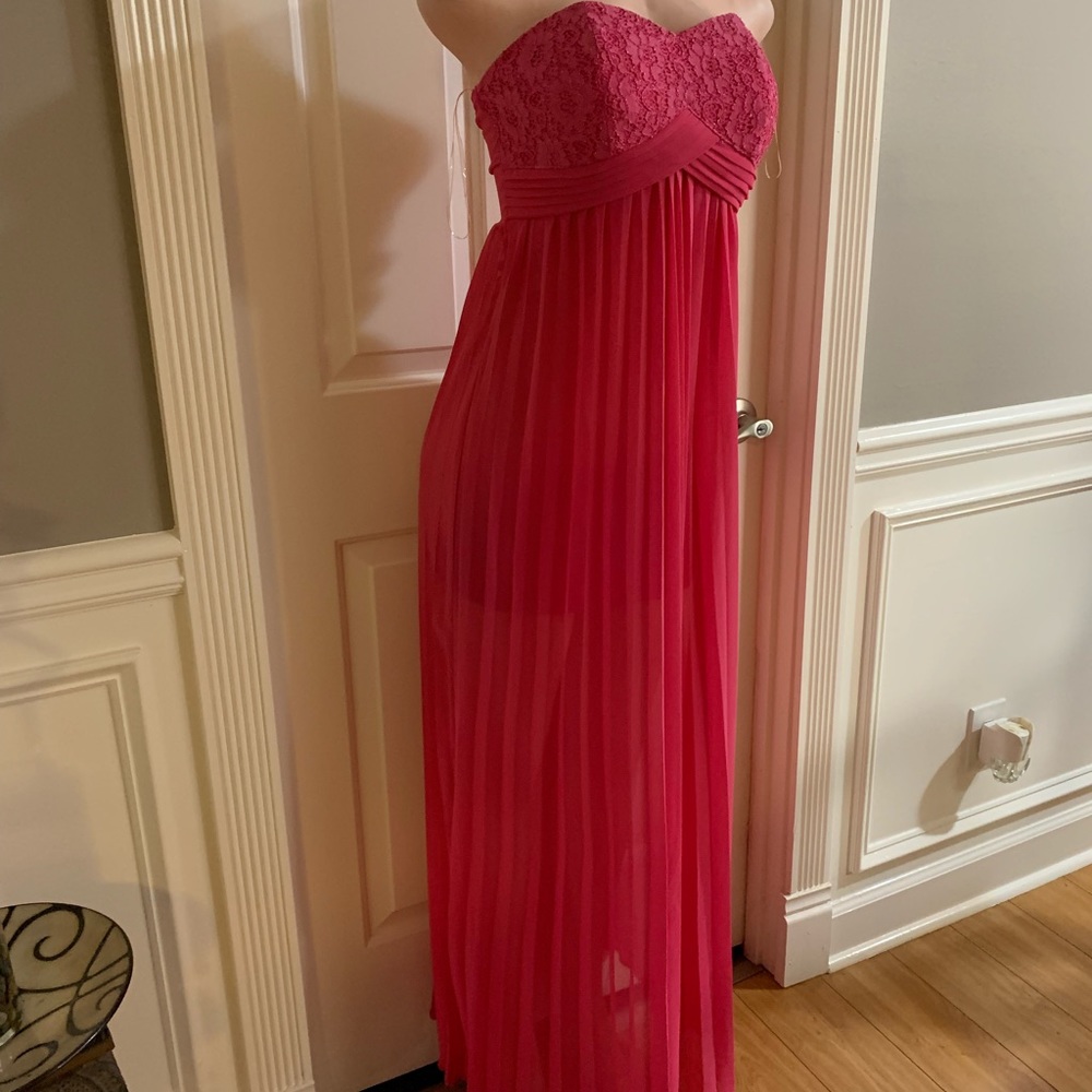COPY - Women’s junior pink strapless pleated high- low maxi lace top dress size… - Picture 11 of 12